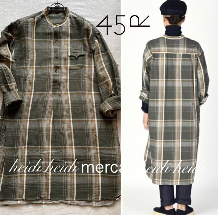 入荷nowオンラインストア 未着】45R/手紡ぎ綿のロングシャツワンピース ワンピース