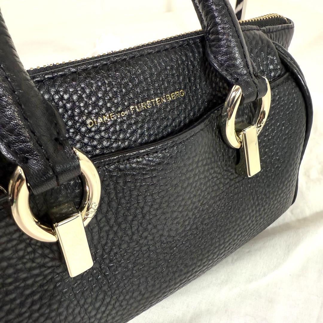 美品　ダイアンフォンファステンバーグ ハンドバッグ　黒　レザー　2way