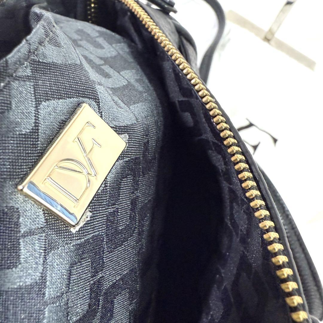 美品　ダイアンフォンファステンバーグ ハンドバッグ　黒　レザー　2way