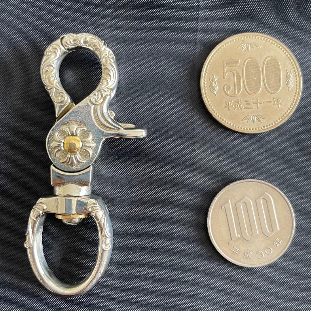 【特別デザイン！】美品　シルバー925　フック　メンズ　キーリング　キーチェーン