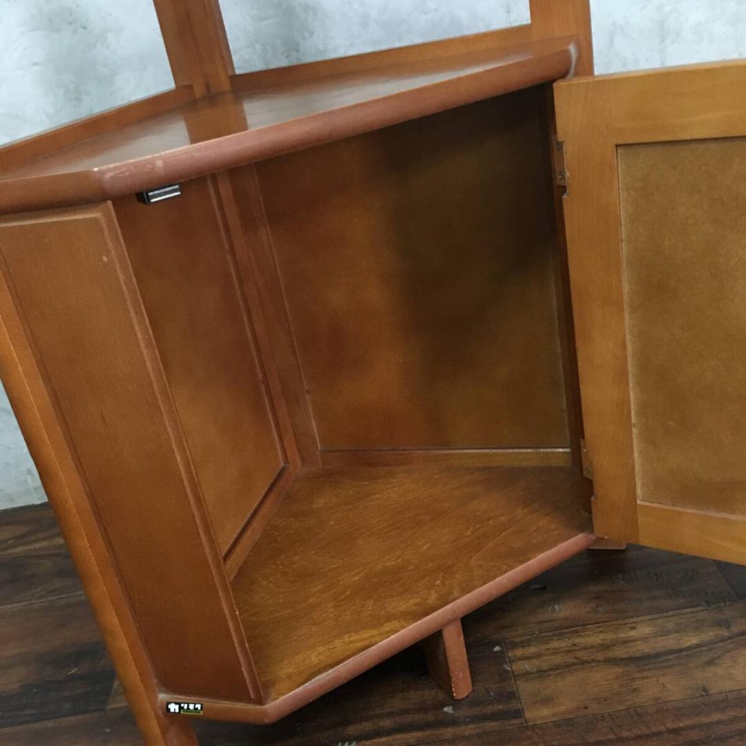 カリモク コーナーキャビネット 戸棚 収納棚 W53×D35×80Hcm 木製