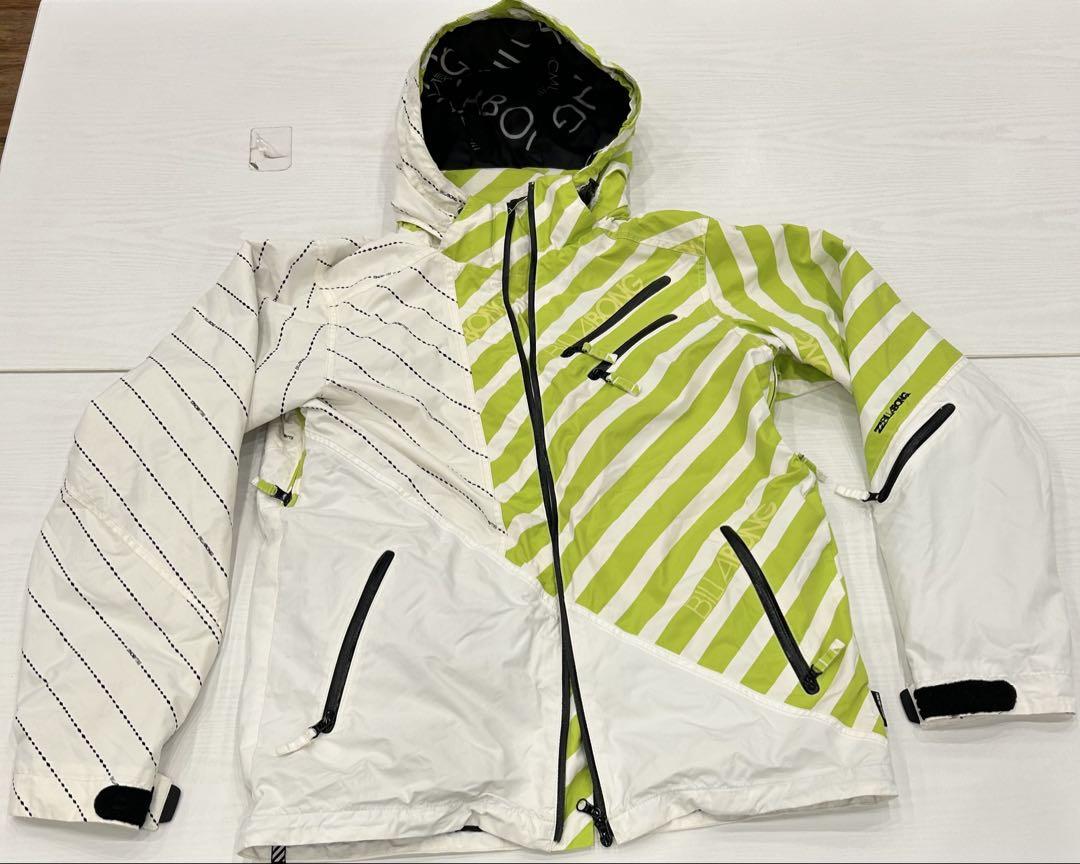 BILLABONG スノーボードウェアセット ホワイト/ライムグリーン Lサイズ