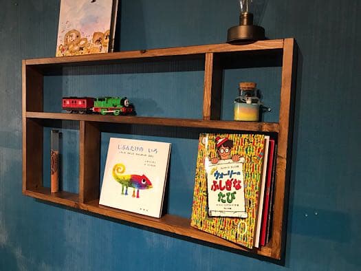 送料無料】 ウォールシェルフ オーガナイザー 薄型 SPF ブラウン