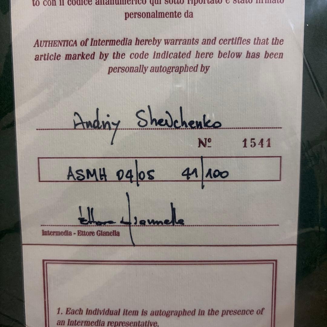 シェフチェンコ バロンドール受賞記念 サイン入りユニフォーム 100枚