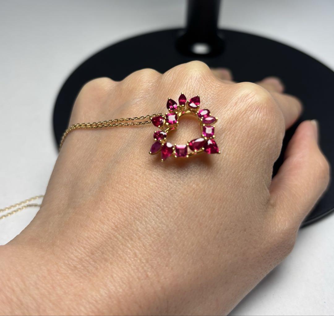 TASAKI ゴールドハートネックレス ルビー ハーツ アファイア TASAKI ゴールドハートネックレス ルビー ハーツ アファイア