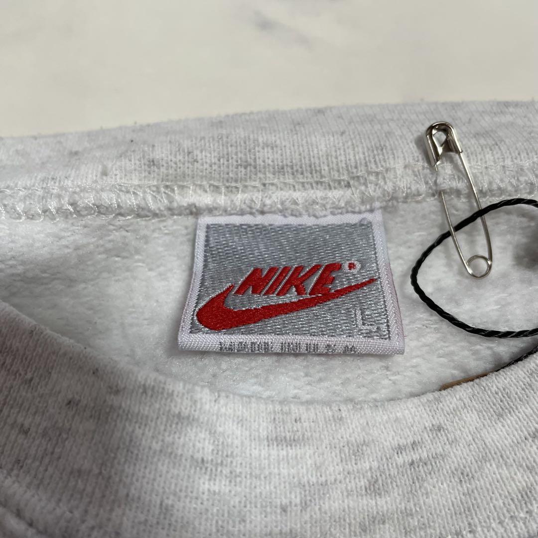 NIKE 90s スウェット トレーナー 刺繍ロゴ 銀タグ グレー L