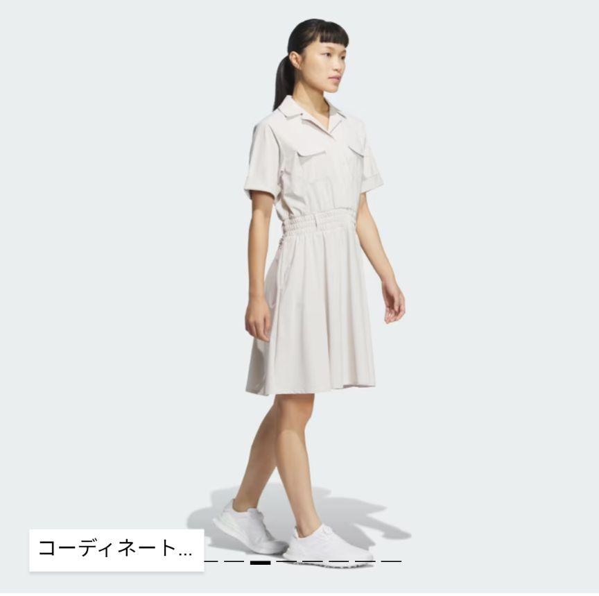 【新品・未使用】アディダスゴルフ　ビヨンド ザ コース半袖 Ａラインワンピース 新品・未使用】アディダスゴルフ ビヨンド ザ コース半袖 A