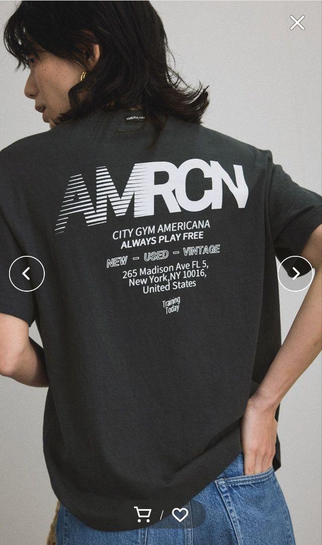 【Americana（アメリカーナ）】ラフィー丸胴 プリントT