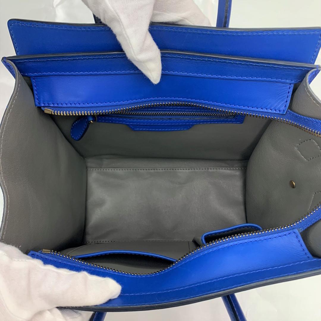 廃盤 セリーヌ CELINE ハンドバッグ ラゲージ マイクロショッパー 公式買蔵 廃盤 セリーヌ CELINE ハンドバッグ ラゲージ マイクロショッパー ブルー ハンドバッグ