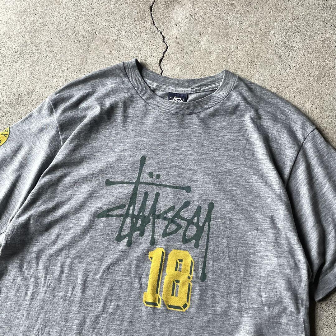 送料無料 いくらから 90s USA製 old stussy Tシャツ グレー 紺タグ BIG4 L - メルカリ 半袖Tシャツ