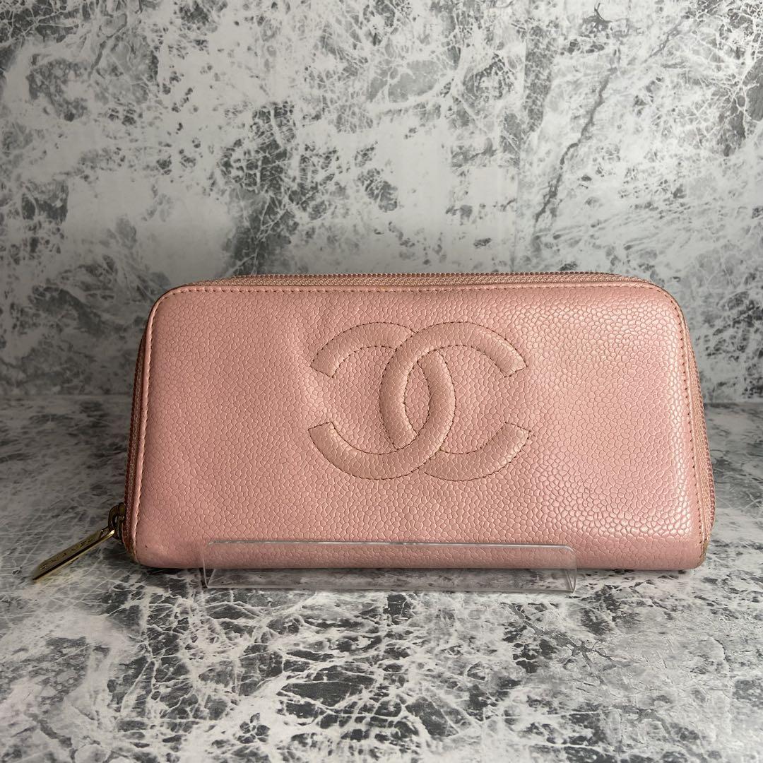 ✨CHANEL✨ シャネル 長財布 ラウンドファスナー ピンク ココ