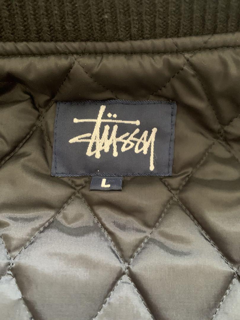 ホットなアイテム、ホットな節約 ブラック ステューシー STUSSY 90s BIG4スタジャン L 当時物 ジャケット・アウター