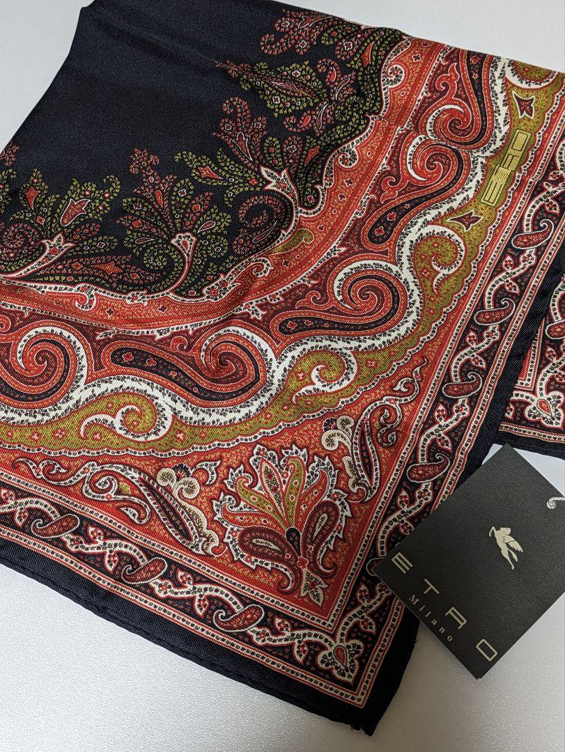 ETRO エトロ ポケットチーフ スカーフ ペイズリー