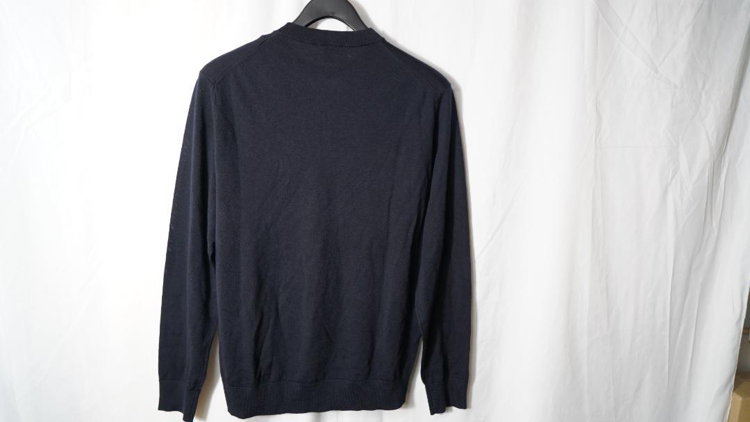新品☆Paul Smith マルチストライプ クルーネック ニット☆黒☆L