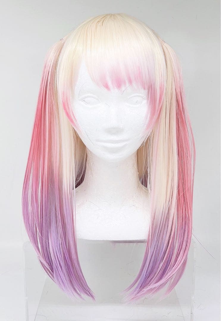 高級感 ☆ パステルサイバー ゴールド×ピンクグラデ☆ 創作ウィッグ
