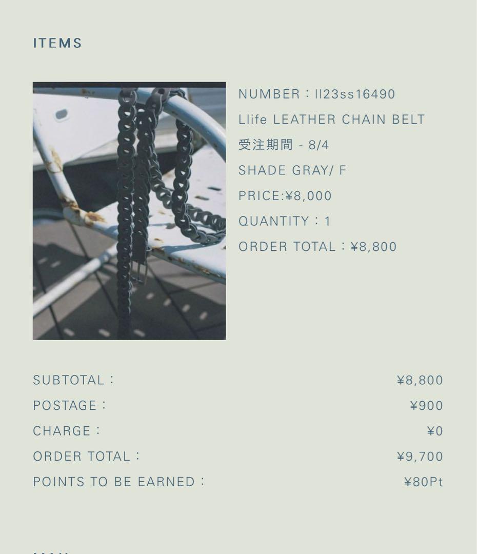 小物 LIDNM Llife LEATHER CHAIN BELT