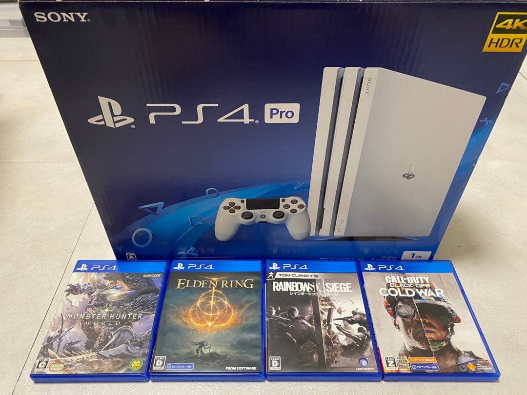 PS4 Pro ホワイト本体 + ゲーム5本セット