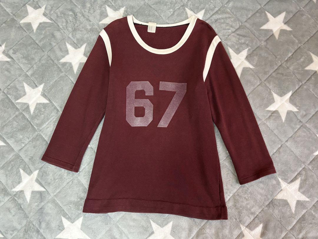 N.HOOLYWOODエヌハリウッド67フットボール七分袖スウェット38ミスハリ