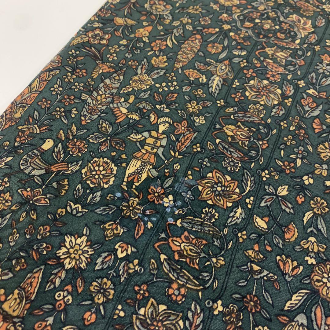 お買い得人気SALE 1093 着物 袷 正絹 単品販売 暗めの緑色 ~153cm jCU8X-m91213842066 大得価