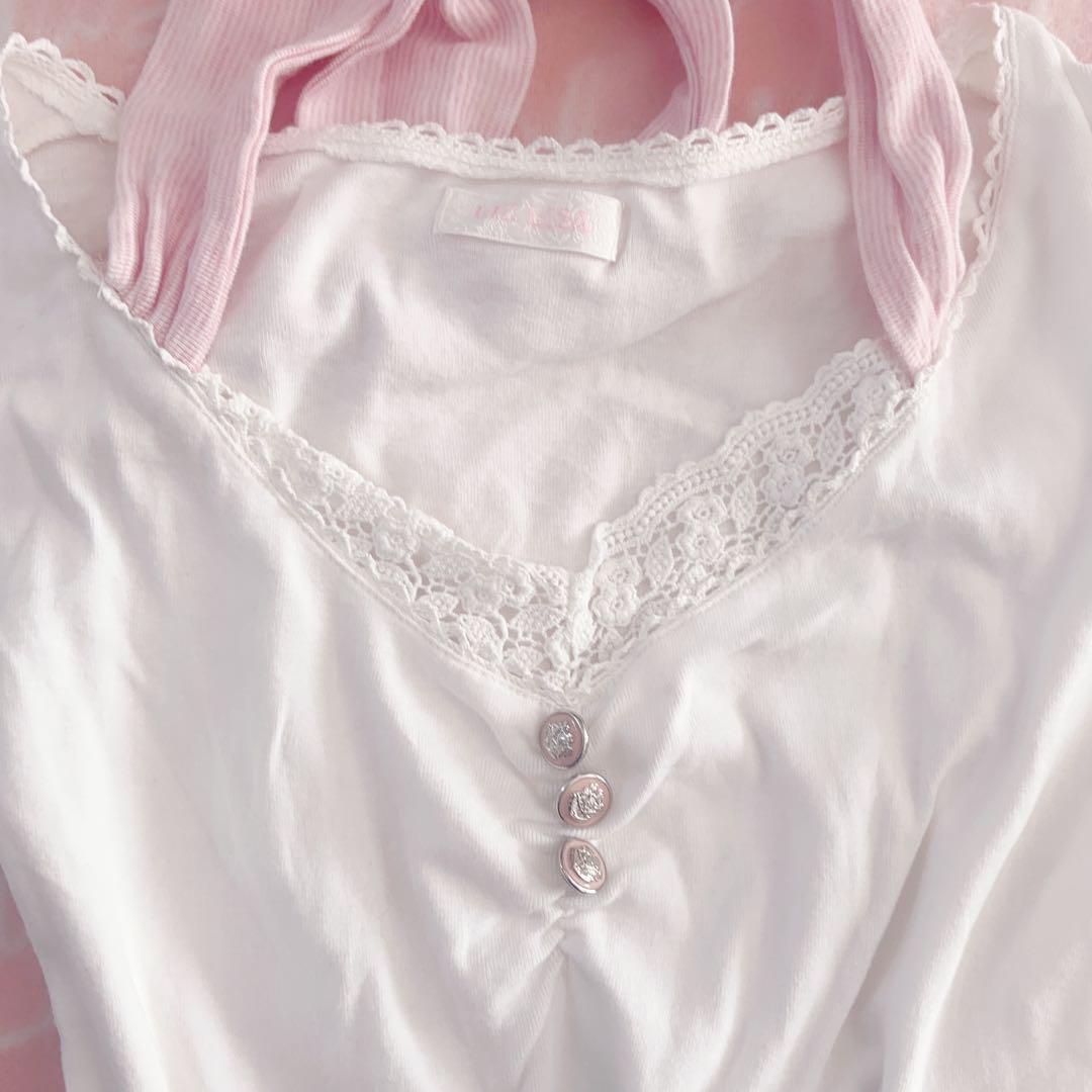 LIZLISA マリン　トップス　赤　ボーダー　ホルターネック　Tシャツ