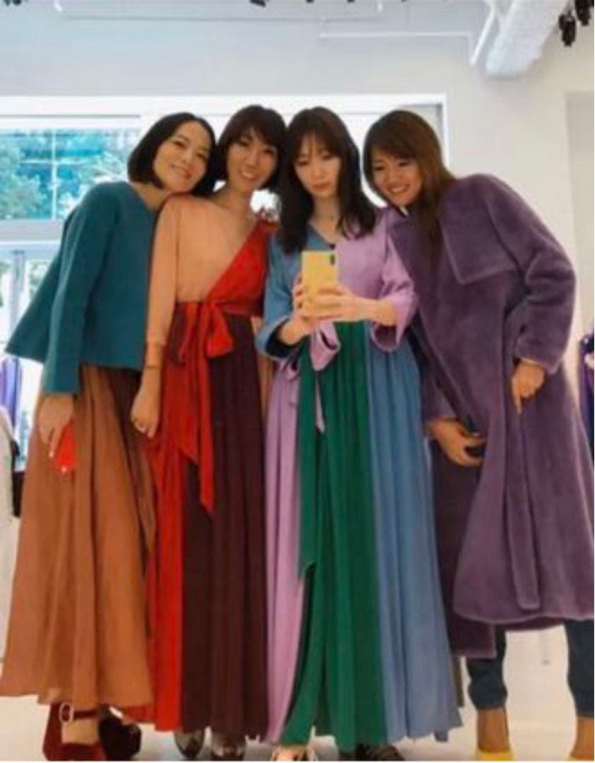 MYLAN☆マイランロングラップドレスワンピースカラーブロック佐田