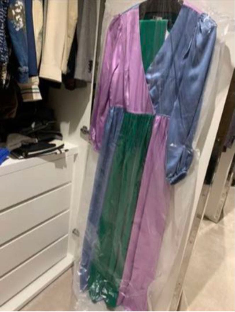 MYLAN☆マイランロングラップドレスワンピースカラーブロック佐田