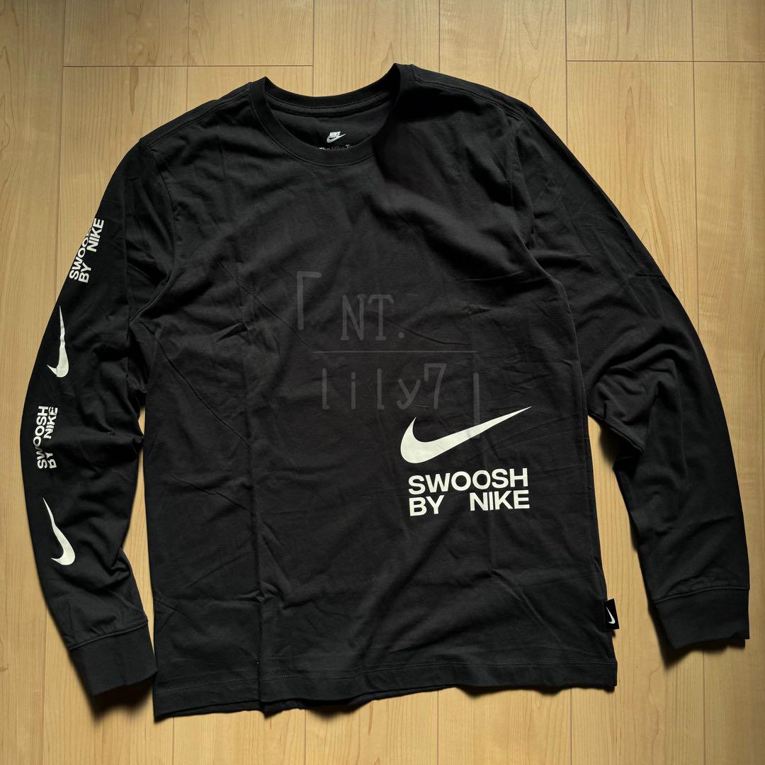 ロンT SWOOSH NIKE スウッシュ ブラック ホワイト ジョガーパンツL