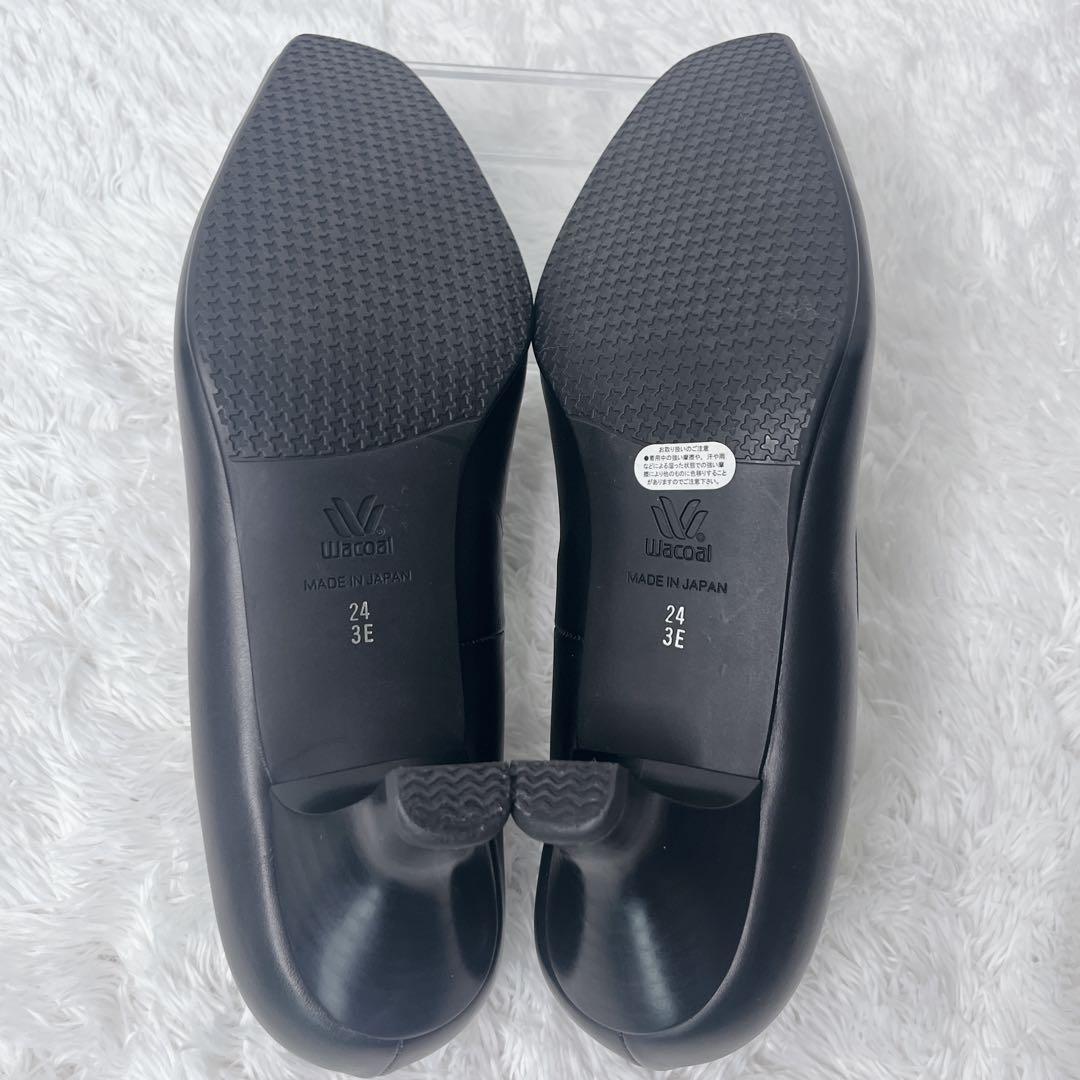 【極美品】ワコール サクセスウォーク 5cmヒールパンプス 24cm 黒 3E