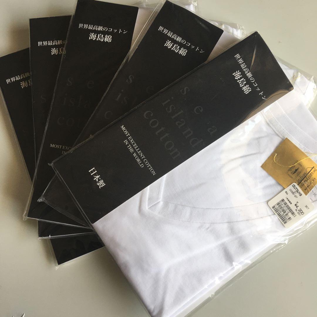 見事な創造力 海島綿 世界最高級のコットン V衿シャツ 5枚セット M