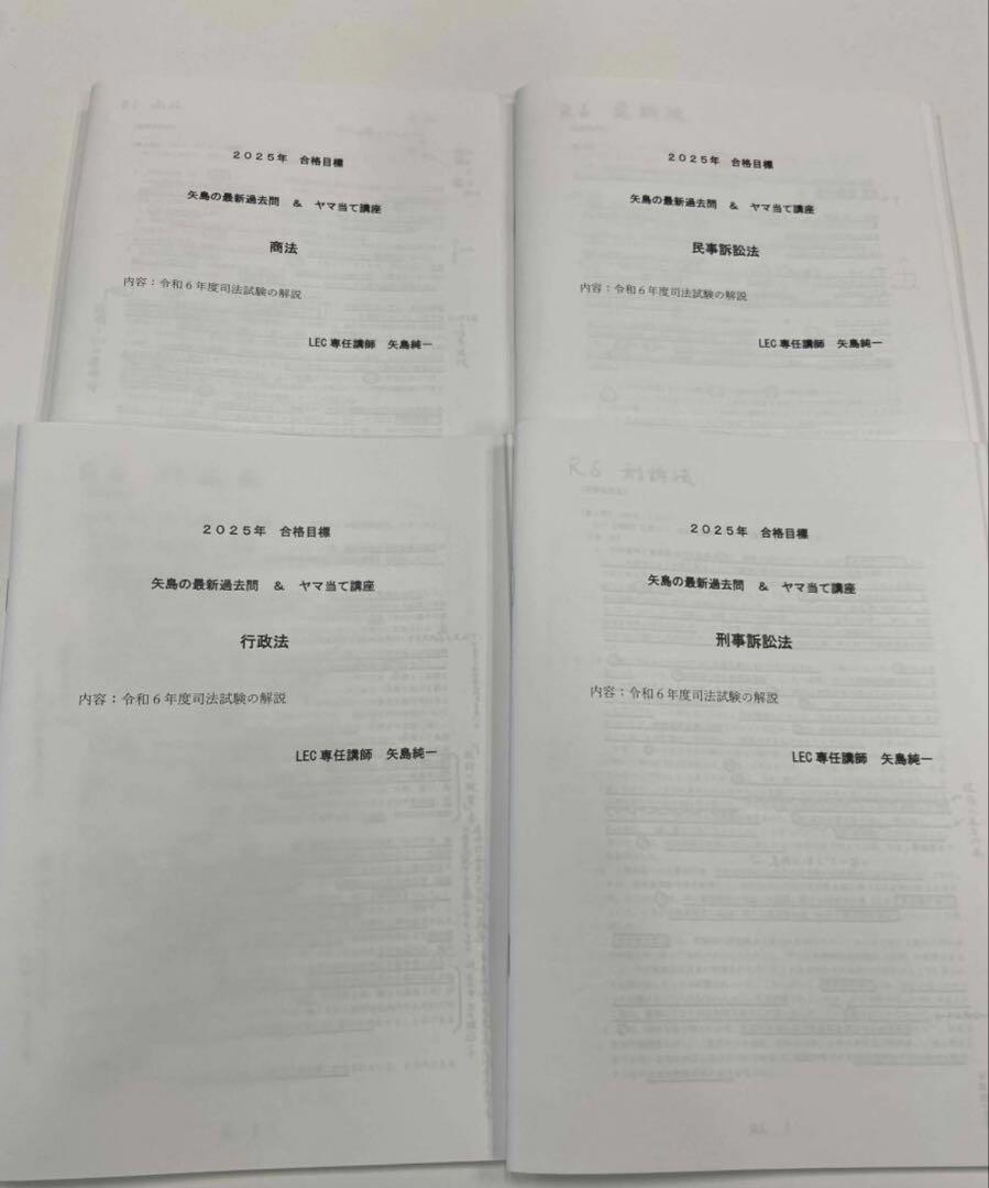 矢島の最新過去問＆ヤマ当て講座/商法、民訴、刑訴、行政法（2025年合格目標）