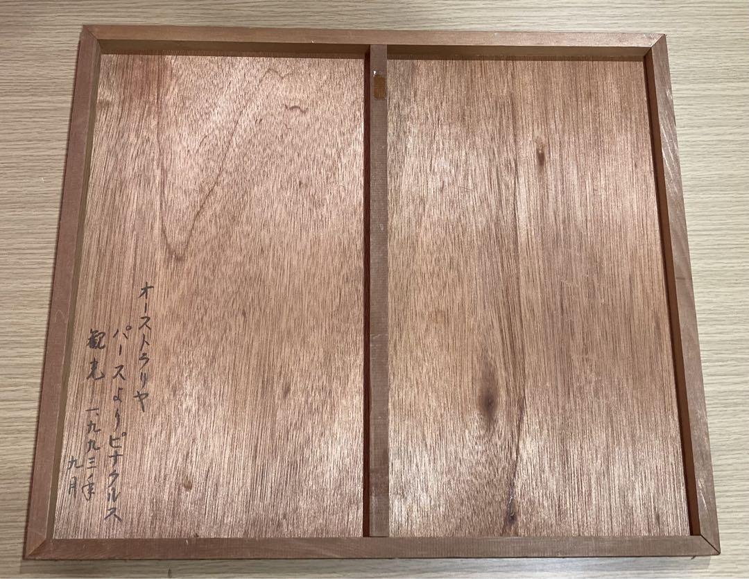 【原画】ピナクルズ風景画 菊枝サイン入り 木製パネル仕立て