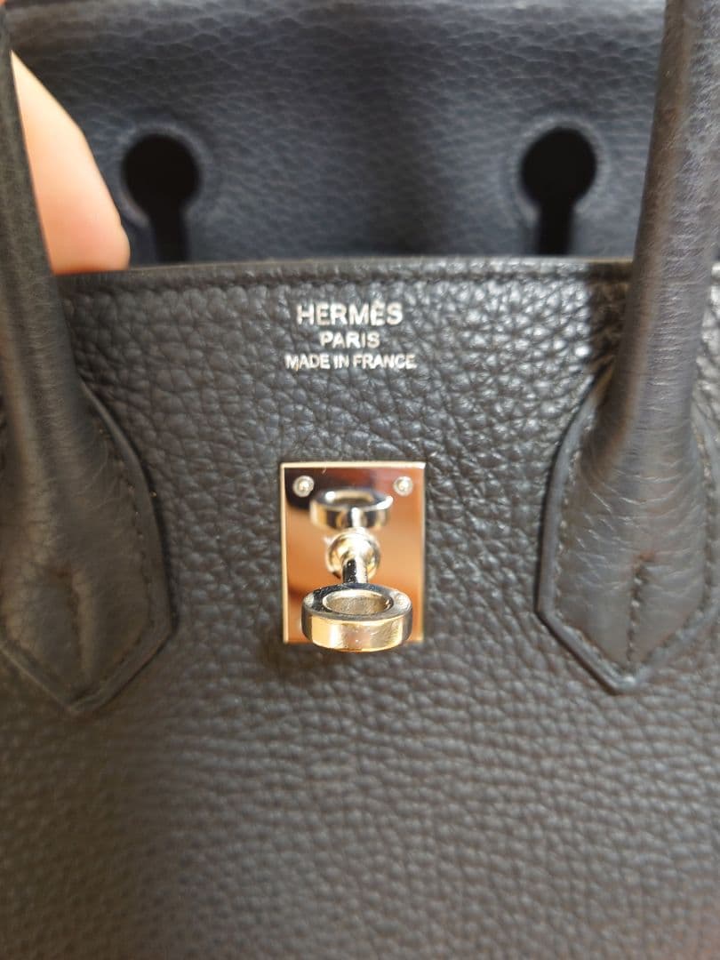 エルメス　バーキン25 トゴ　ブラック　シルバー金具　□R　黒