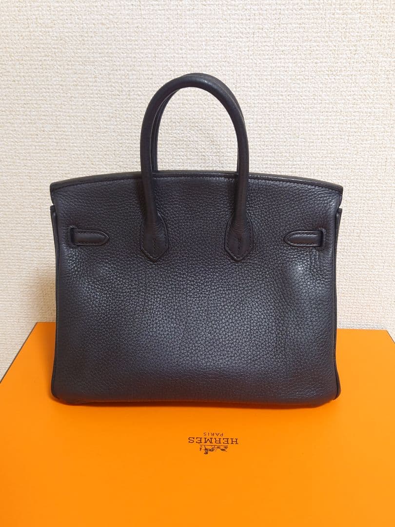 エルメス　バーキン25 トゴ　ブラック　シルバー金具　□R　黒