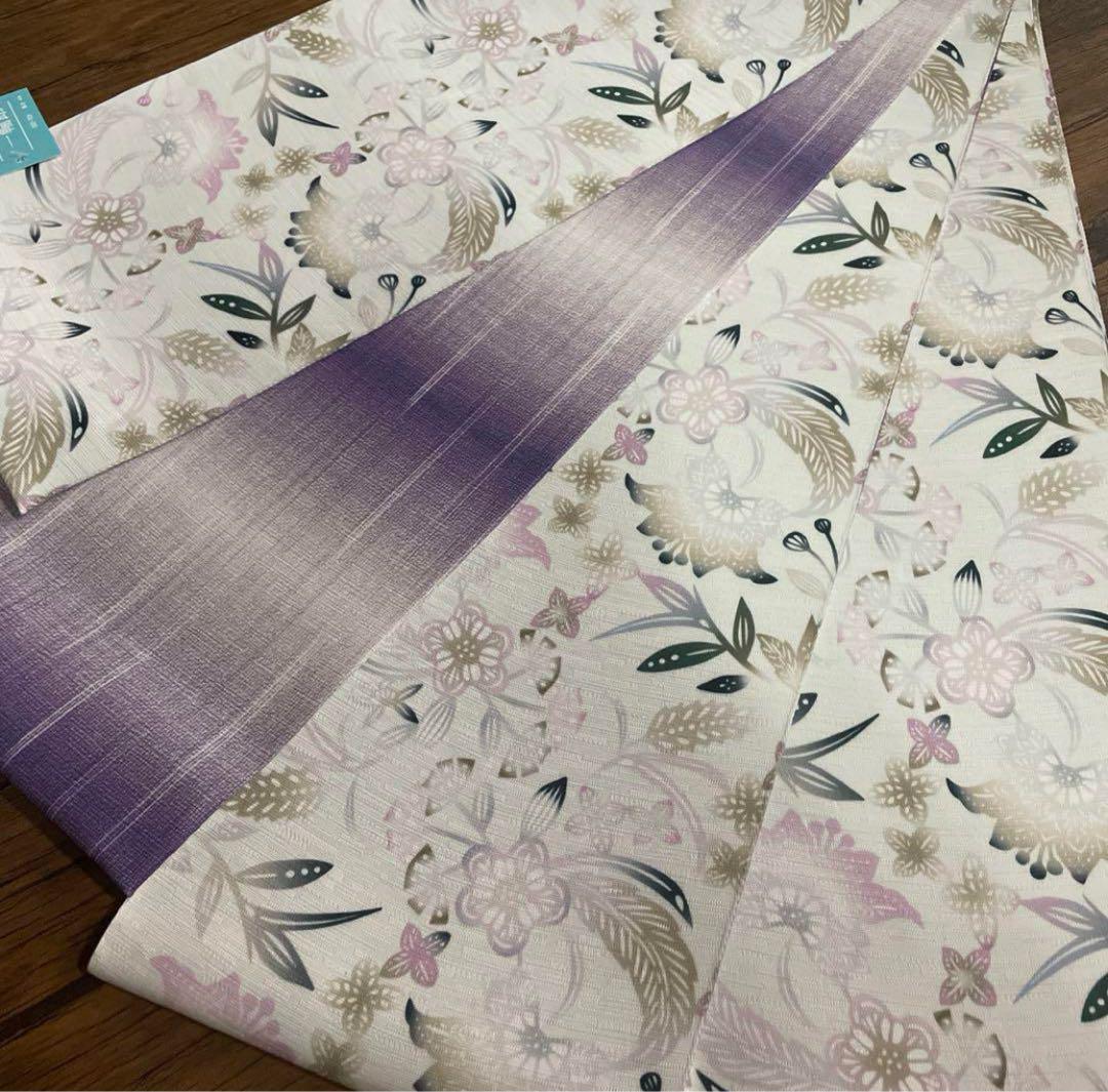 新品☆ピンク江戸紅型☆高級☆日本製☆小袋帯☆新品半幅☆着物の腰をオシャレ☆