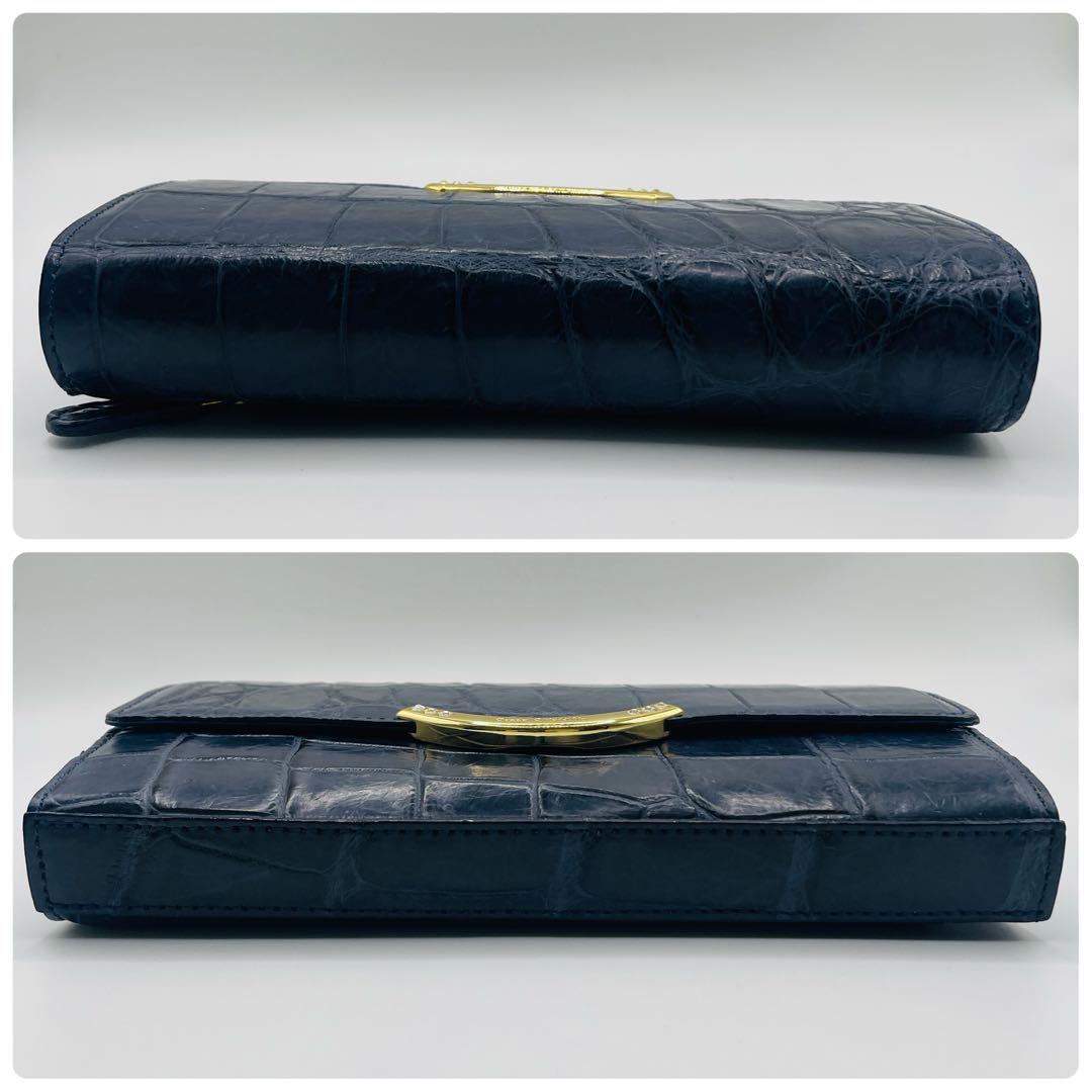 極美品✨未使用JRA認定 長財布 クロコ ワニ革 ゴールド金具