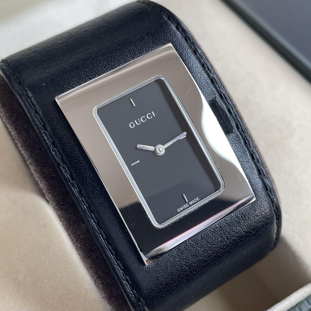【未使用 美品】 グッチ レディース腕時計 バングルウォッチ ブレスレット 可動