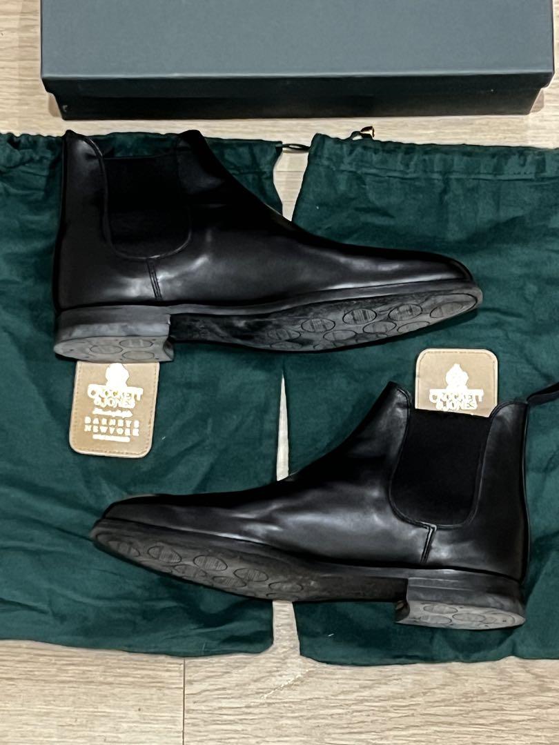 Crockett & Jones ブラックチェルシーブーツ