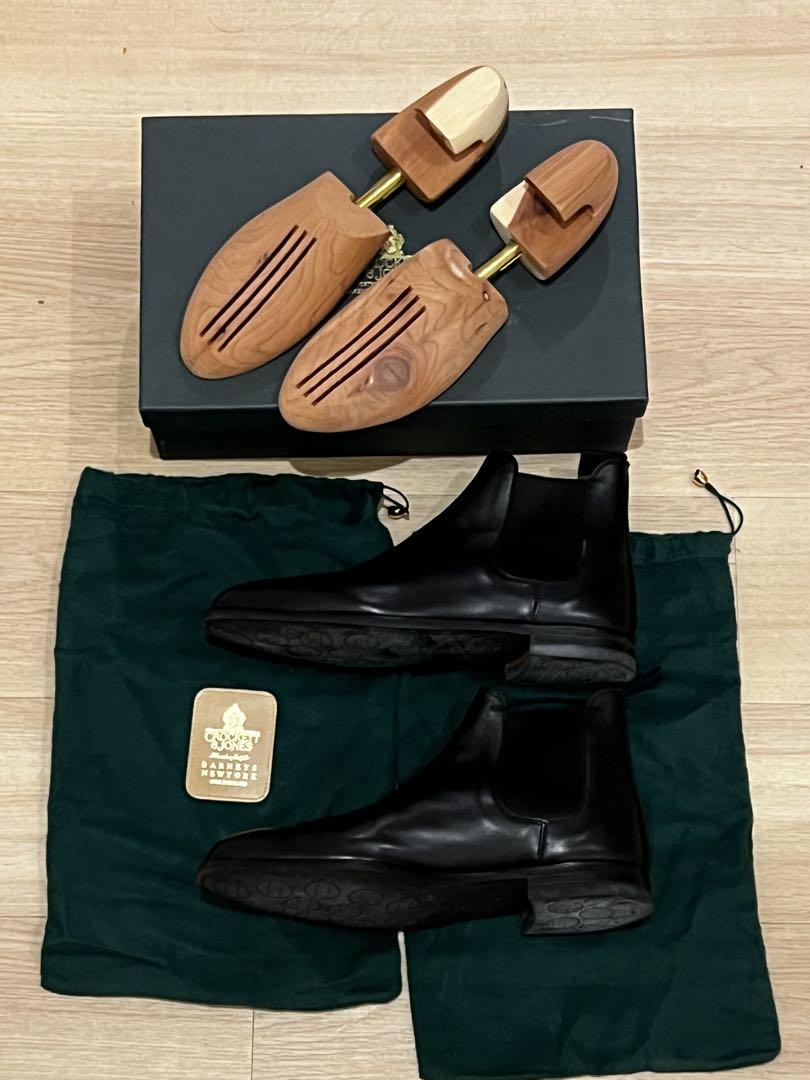 Crockett & Jones ブラックチェルシーブーツ