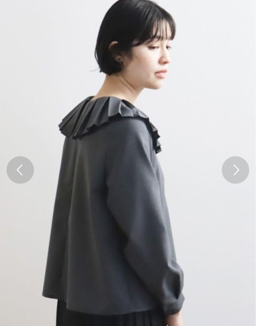 試着のみ】ビュルデサボン T/W Pleats ブラウス グレー