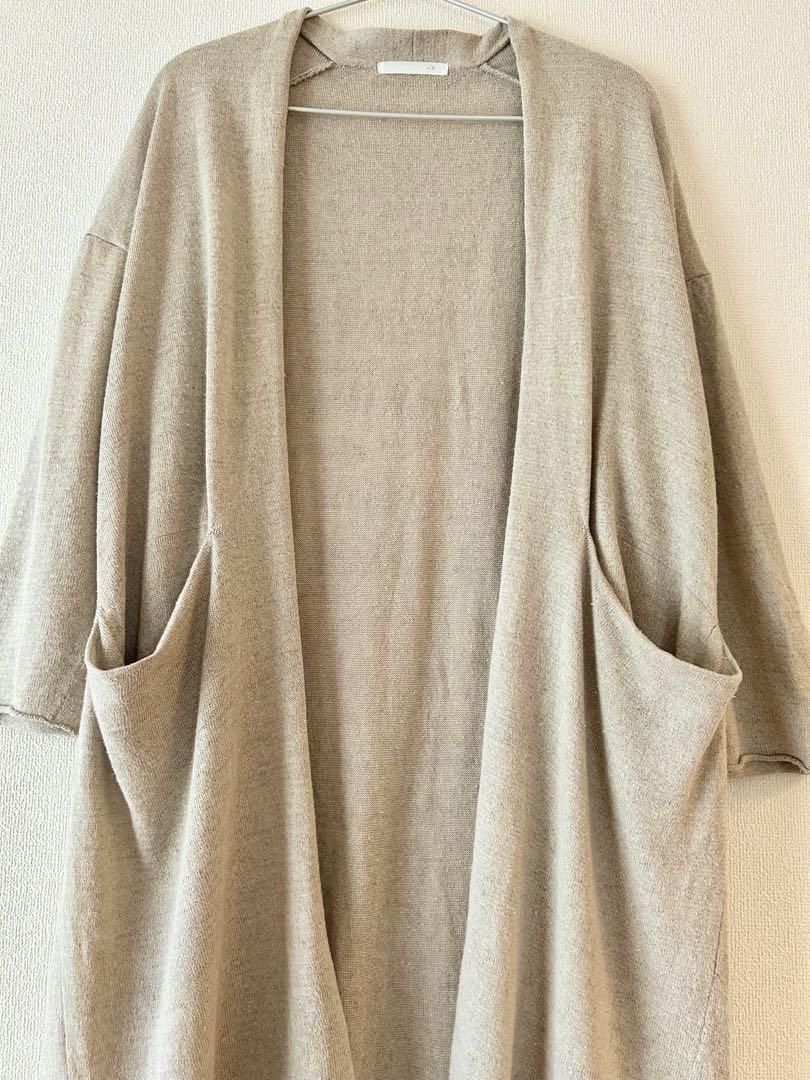 evam eva リネンシルク ニットローブ