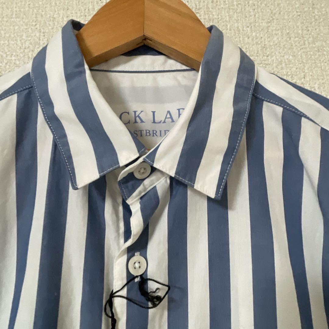 【新品】ブラックレーベルクレストブリッジ　半袖シャツ　ストライプ　ブルー