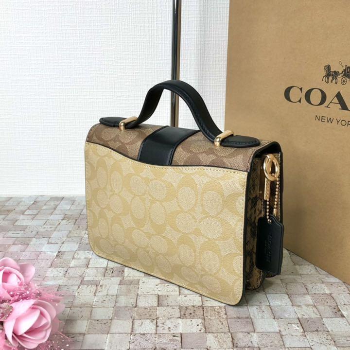 お買い得新作 新品 未使用 COACH ハンドバッグ ショルダーバッグ 馬車 バイカラー rYOLu-m91261761189 国産NEW