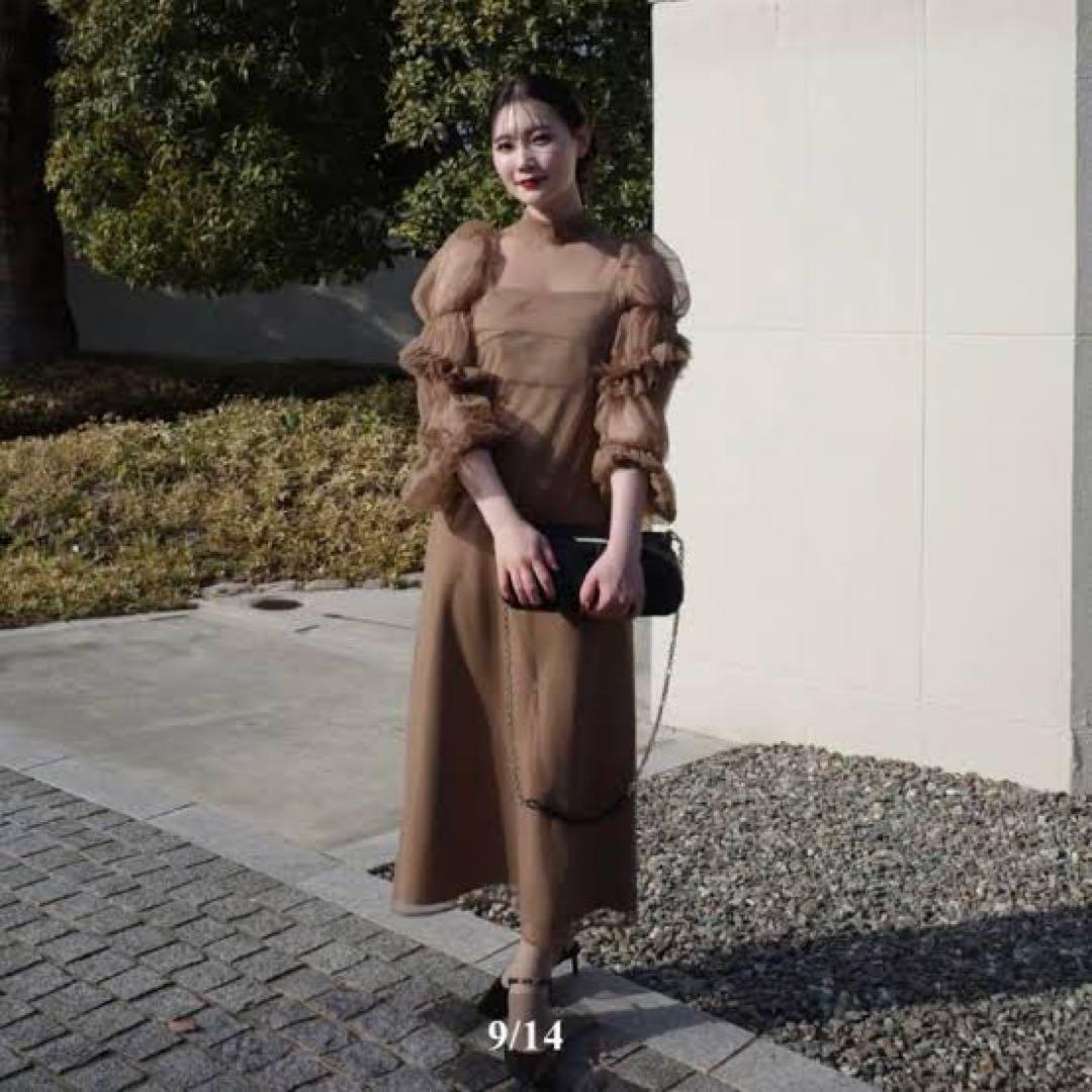Acka. | 【 NEW ARRIVAL 】 •tulle sheer one-piece ( brown
