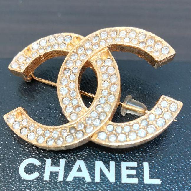 CHANELシャネル】ココマークラインストーンブローチヴィンテージ