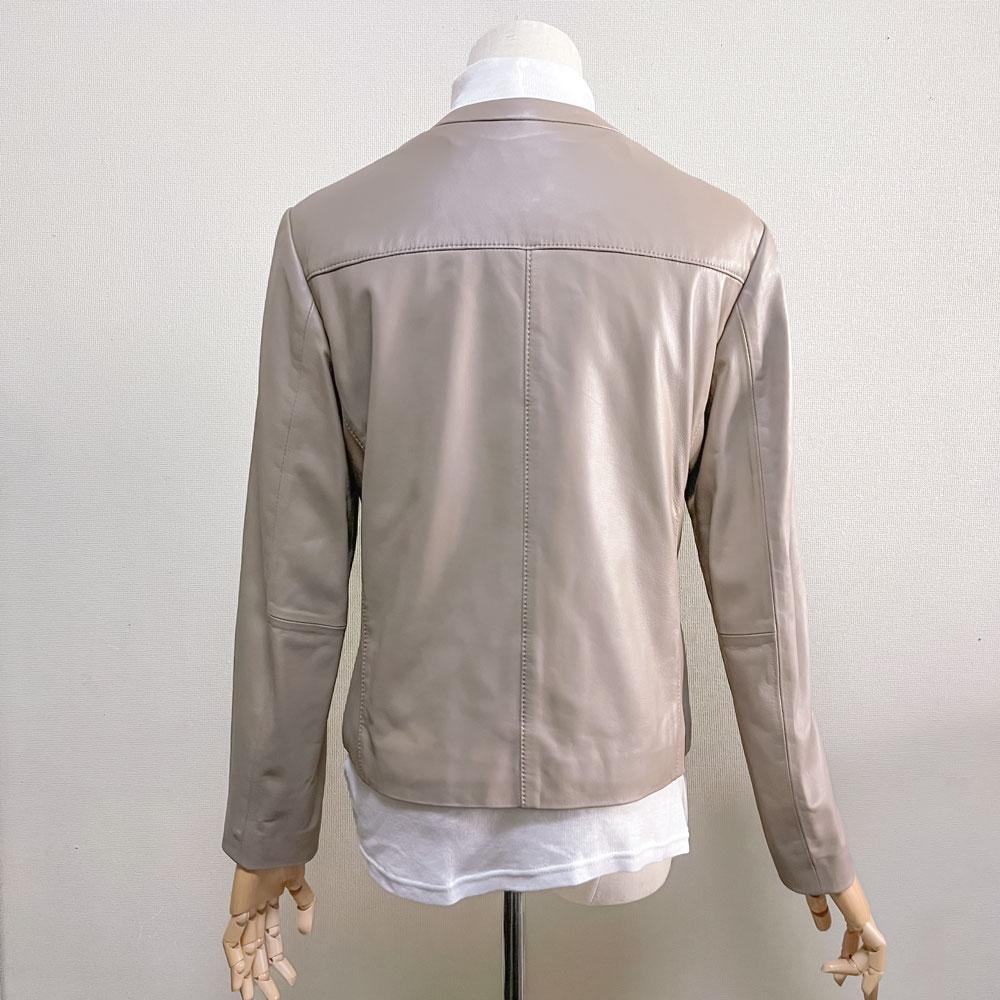 23区 シープレザー ノーカラー ジャケット 中村アンさん着用 38 グレージュ