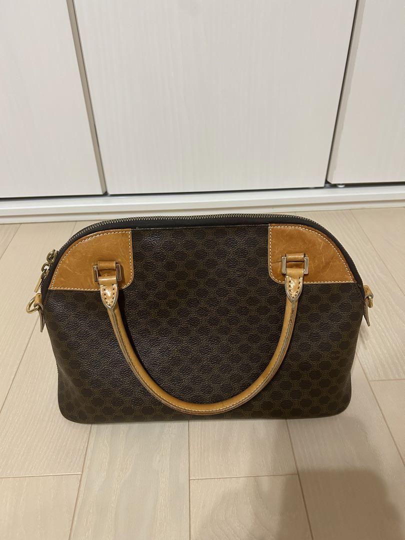 セリーヌ CELINE マカダム ハンドバッグ ブラウン