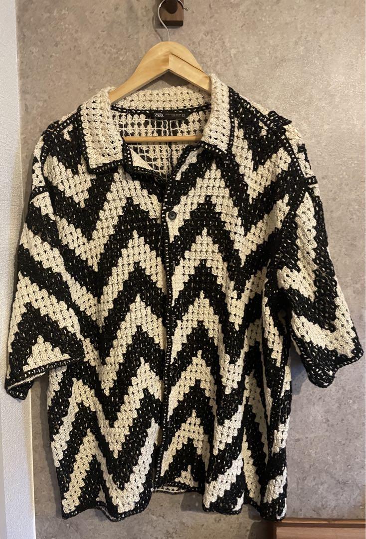 ZARA クロシェ　ジオメトリック　鍵編み　希少サイズ ZARA クロシェジオメトリック鍵編み希少サイズ