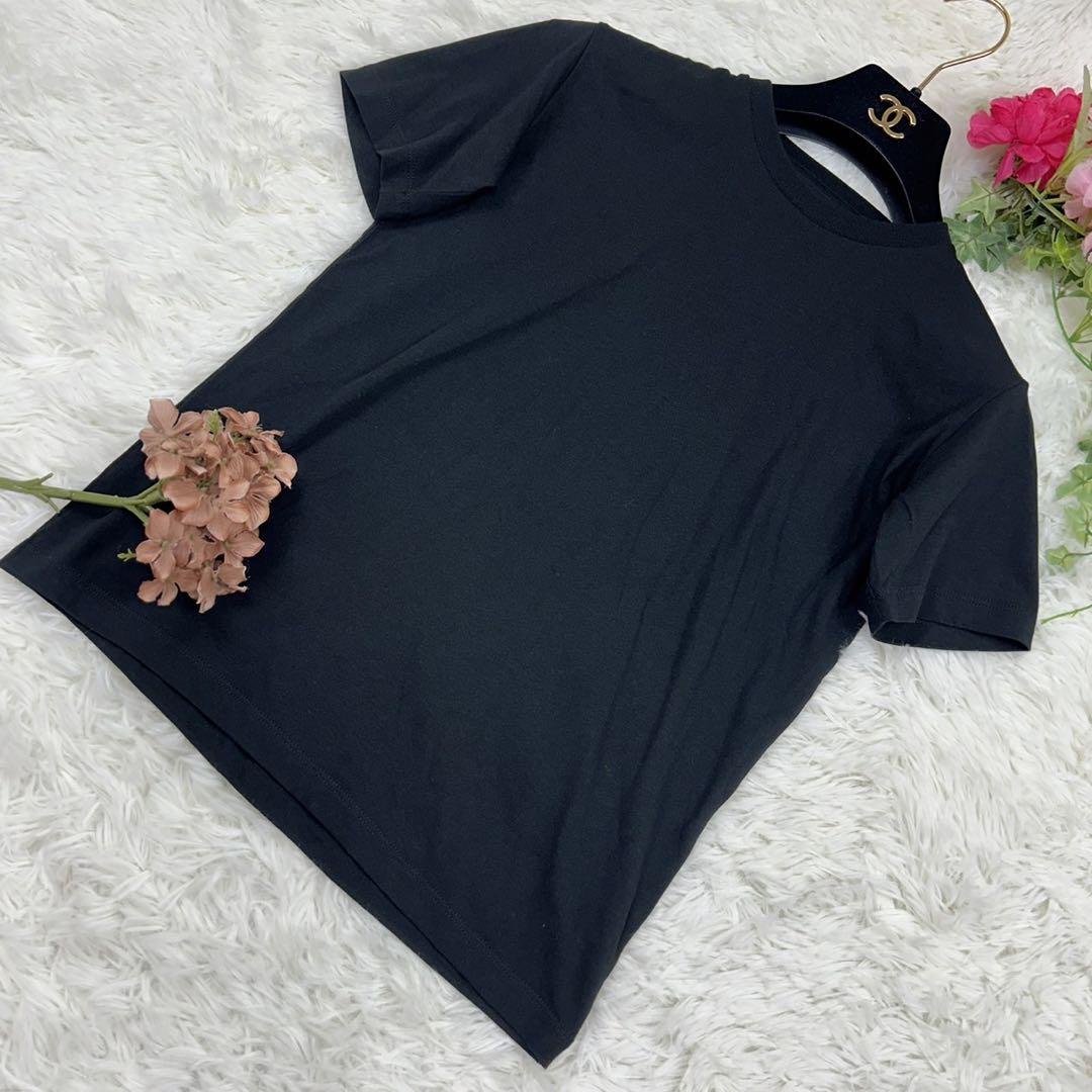 B780 プラダ レディース Tシャツ 半袖 シンプル ブラック 黒 美品 S