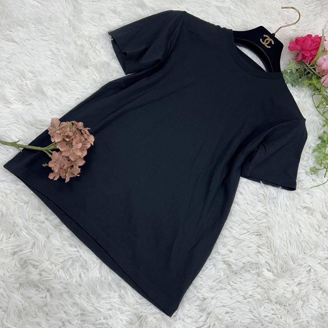 B780 プラダ レディース Tシャツ 半袖 シンプル ブラック 黒 美品 S