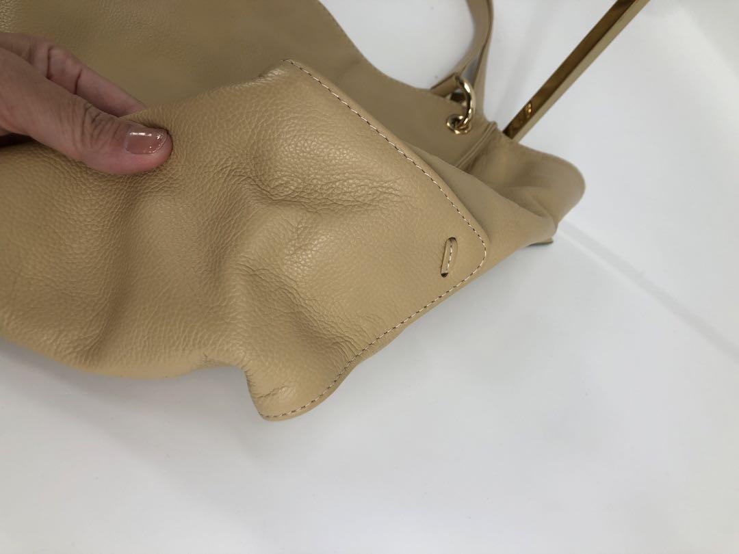 キタムラ❣️ベージュ レザー トートバッグ キタムラ刺繍A4楽々